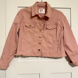 Justice Pink Distressed Jean Jacket for Girls • 14/16